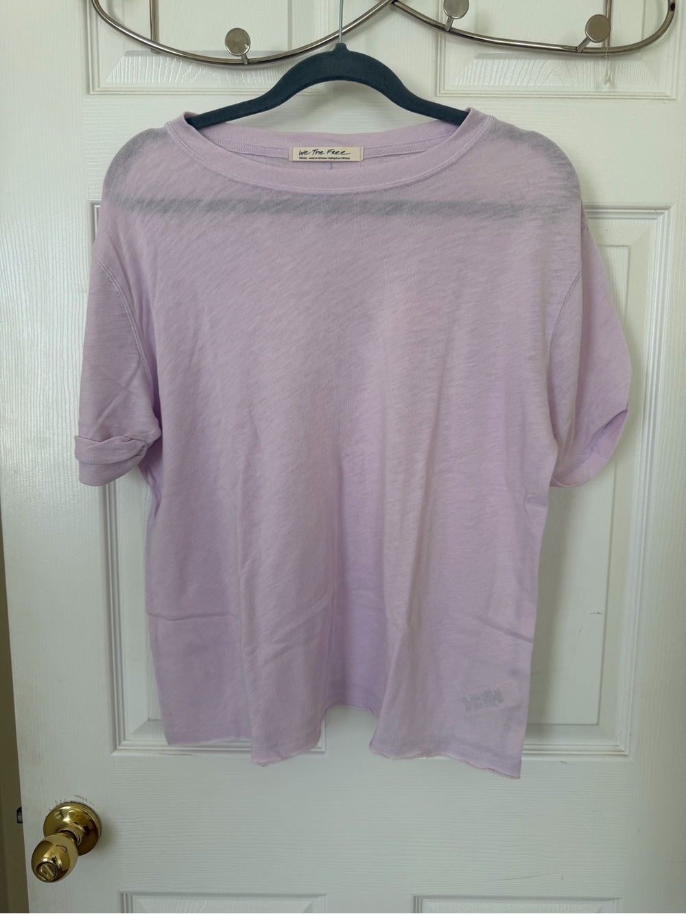 We The Free Cassidy Tee Lavender Short Sleeve Crew Tee